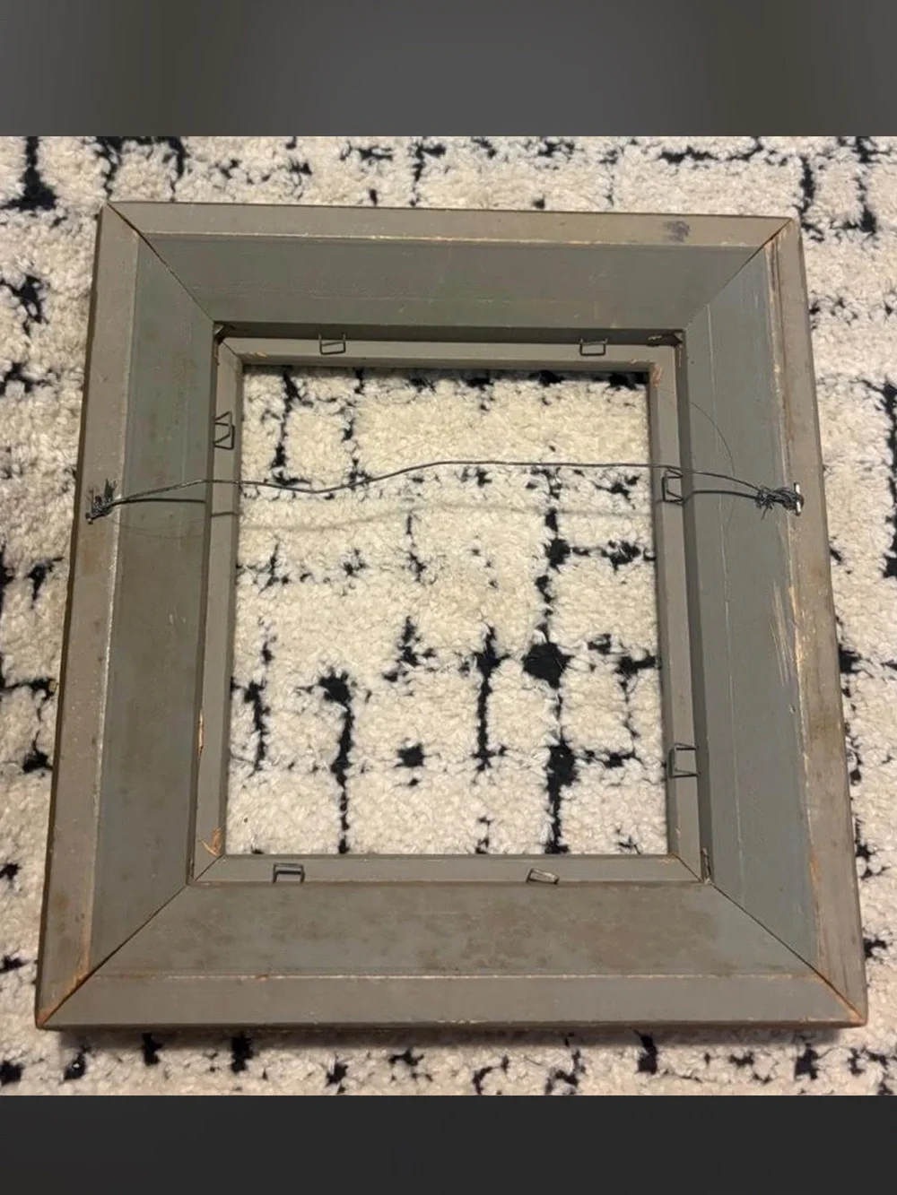 Vintage 9x10  Ornate Wooden Picture Frame in Distressed paint